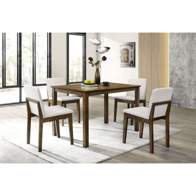 Joelyn 5pc Dining Table Set with 4 Cushioned Chairs
