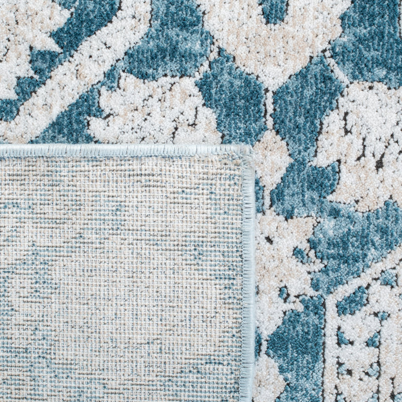 Palermo Viscose Oriental Rug in Blue/Beige, Rectangle 8' x 10'