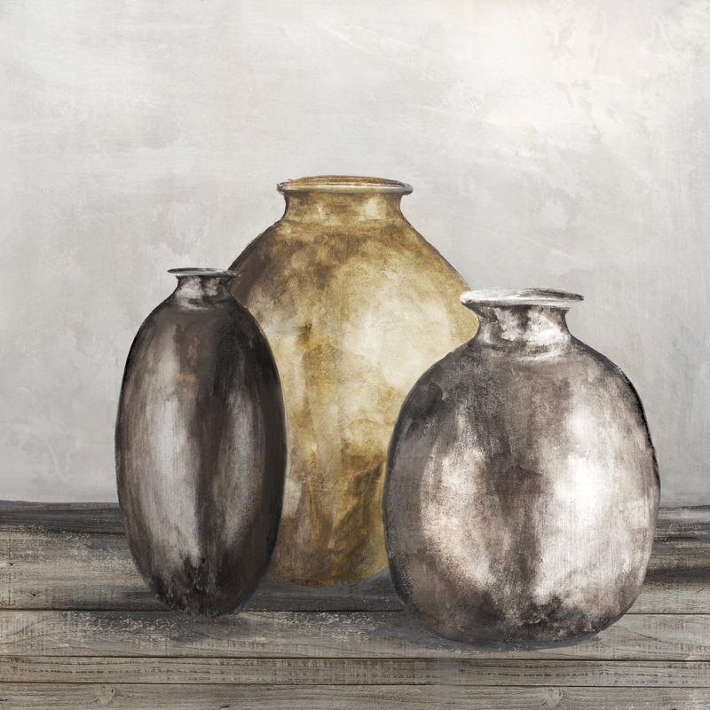 Golden Urnes II - impression sur toile tendue, H 36 po x l 36 po