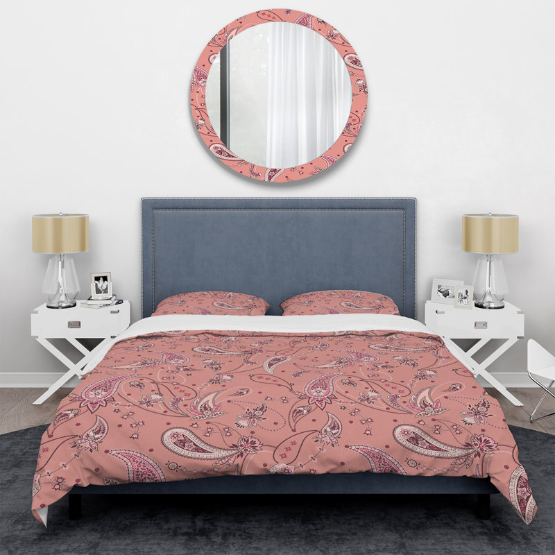 Pink Microfiber Duvet Cover Set, King Duvet Cover + 2 King Shams