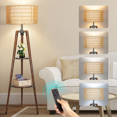 155cm Walnut Tripod Floor Lamp