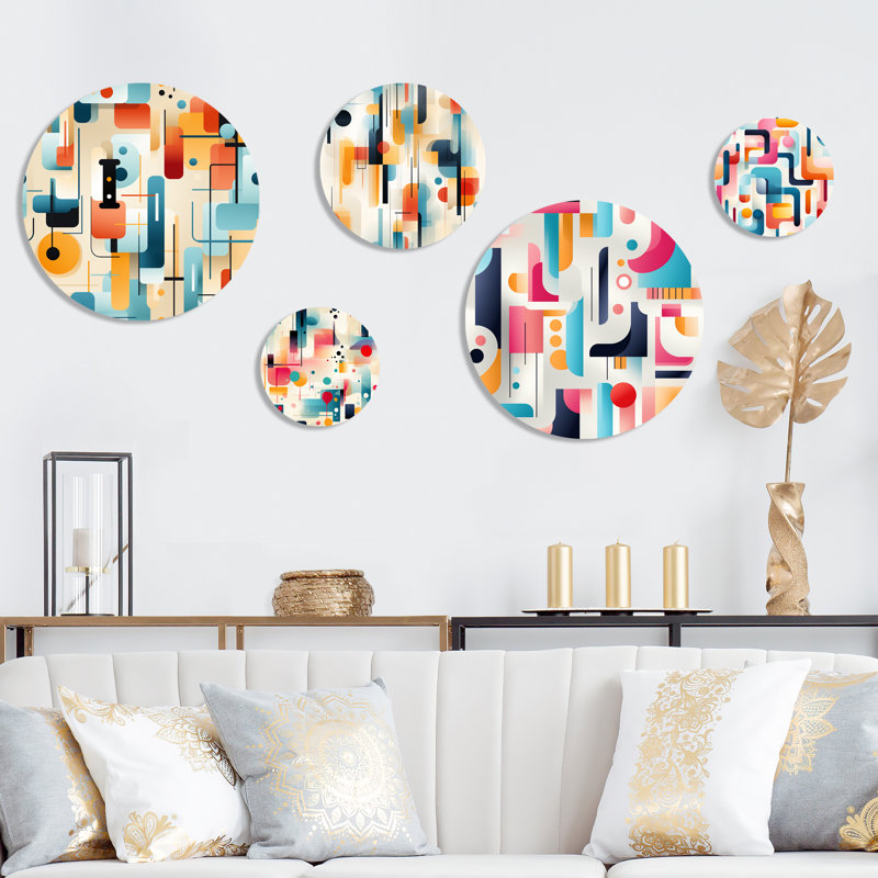 Corvese - ensemble d'art mural moderne géométrique rond de 5