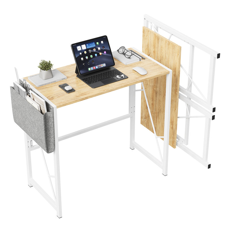 Folding Table, Natural/White