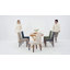 Ensemble de chaises de salle à manger rembourrées, pieds en bois massif, siège en tissu respirant, coussin épais pour le confort, chaises d'appoint de style Parsons modernes pour la salle à manger-796451345
