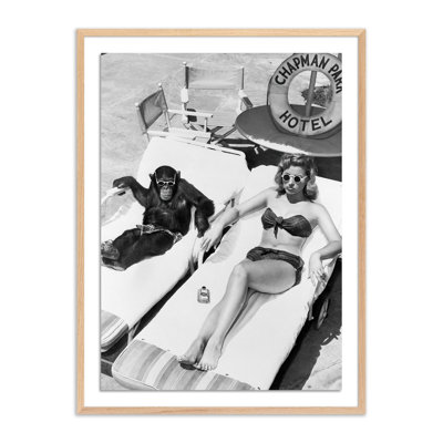 Amadeo "Woman Sunbathing with Chimpanzee" Print