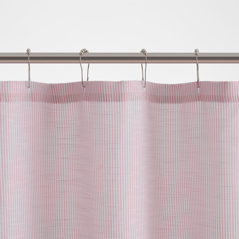 Rideau de douche en tissu à volants Leon Chambray, 72 po x 72 po, Rosé
