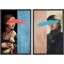 «Lady with an hermine», ensemble de 2 reproductions d'art sur toile encadrées-109881559-109881560