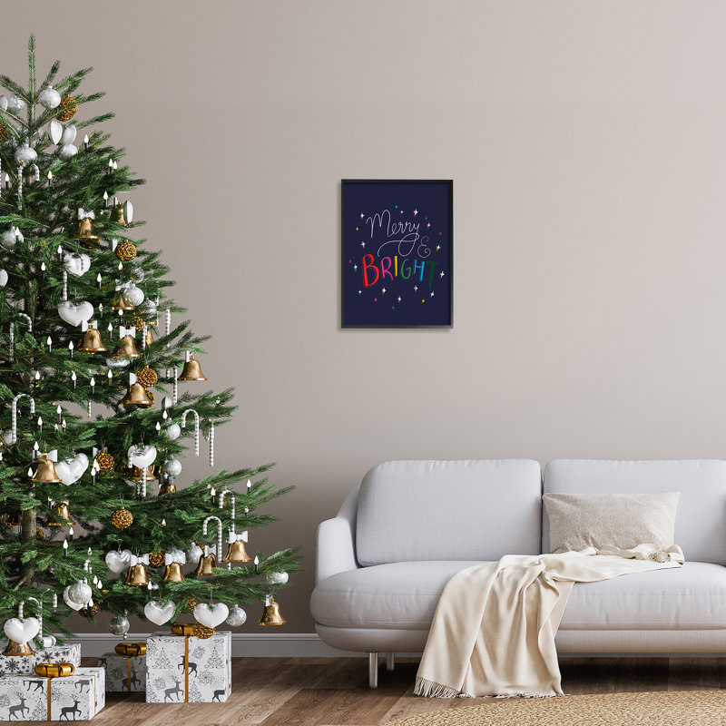 «Merry & Bright Whimsical Sparkle», H 20 po x l 16 po x P 1,5 po, Giclée encadrée noir minuit