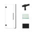 Porte de douche à charnière avec verre transparent l 34,5 po x H 76 po Transolide Elizabeth-106674836