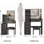Table de coiffeuse noire compacte avec siège rembourré, très grand miroir coulissant, rangement multi-couches pour tabouret d'armoire de petite taille et espaces multicouches, approuvé UL-1527295296