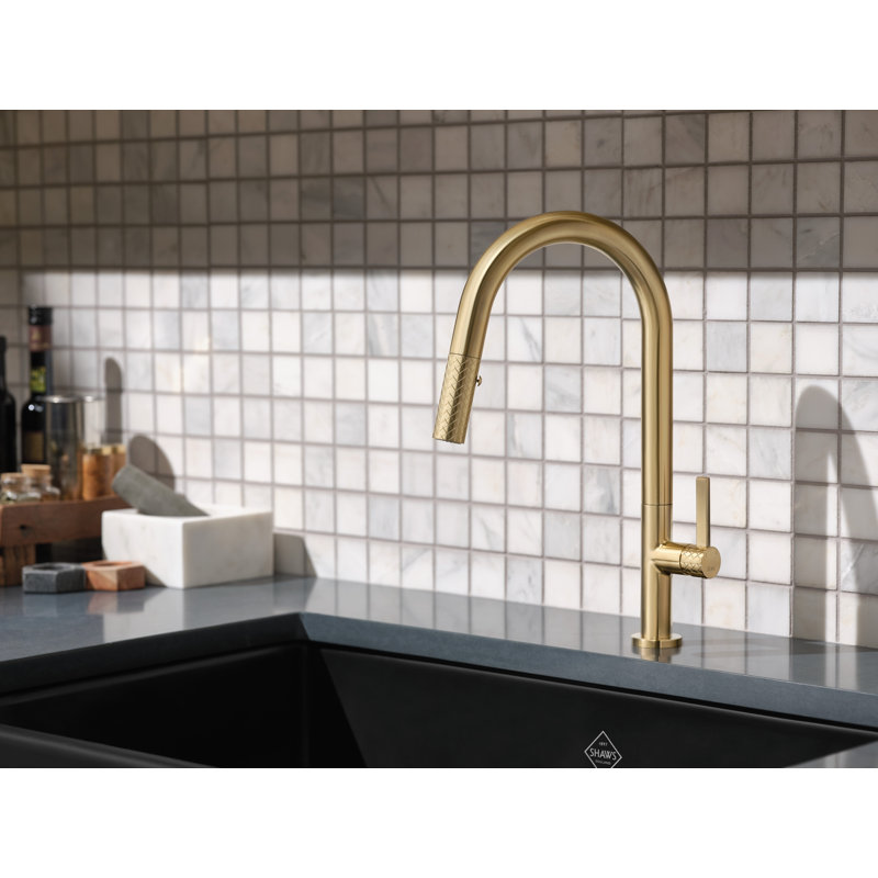 Tenerife Pull Out Single Handle Kitchen Faucet with Accessories, Satin Nickel