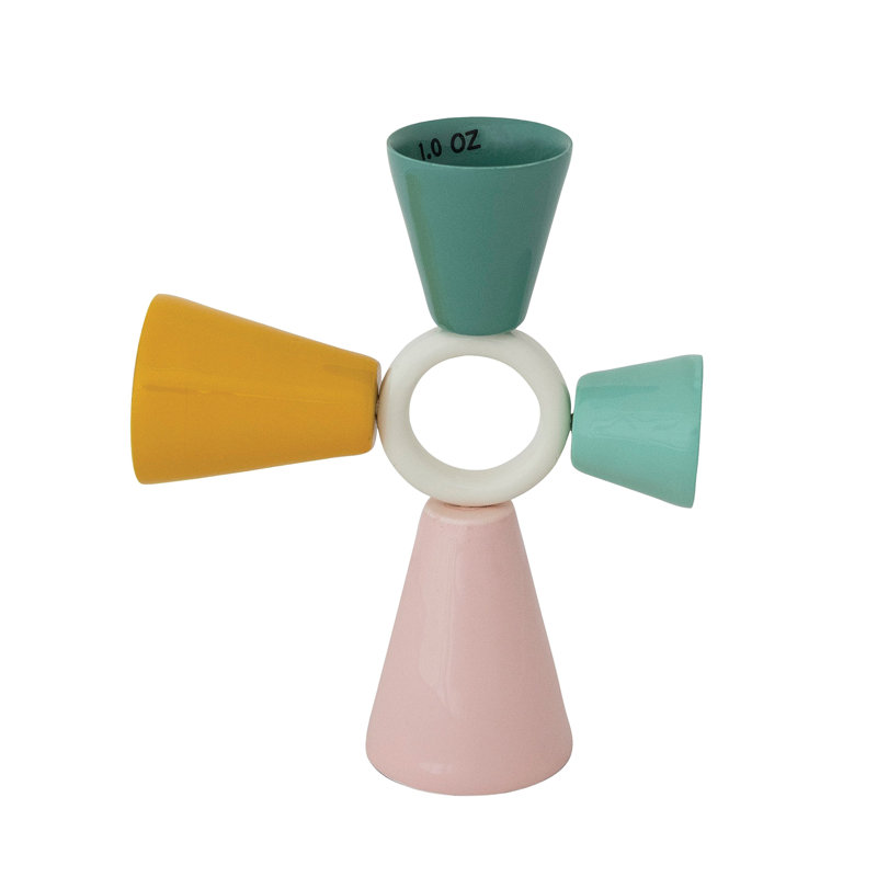 Enameled Metal 4-Way Cocktail Jigger