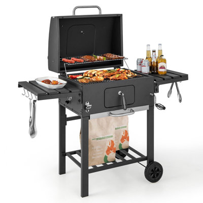 Costway 128cm W Barrel Charcoal Grill