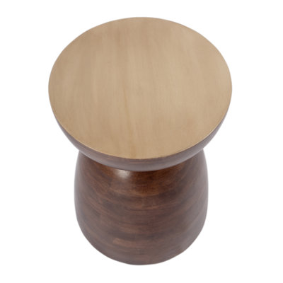  Hayes W Table d'appoint ronde en bois massif brun