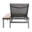 Chaise longue grise et noire avec bois d'eucalyptus et fonction réglable - Rouille - Siège en filet d'aluminium 2 pièces