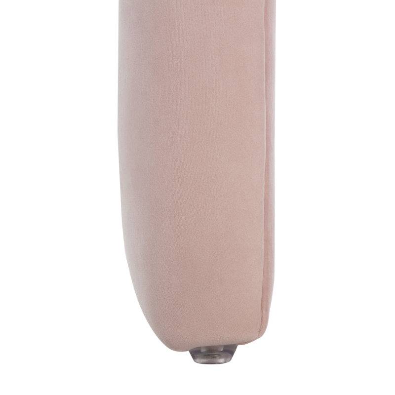 Andeana Upholstered Ottoman, Light Pink Velvet
