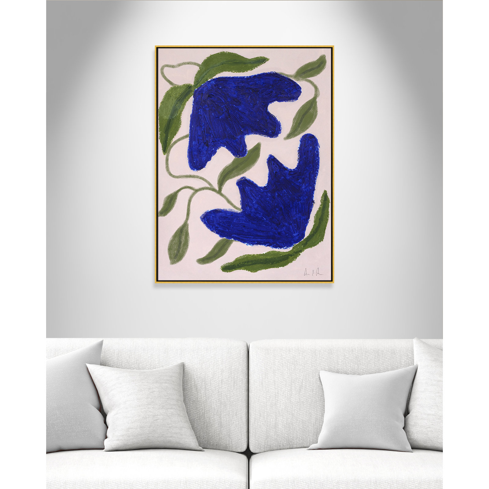 Colette "Blue Anemones No. 02" Print, 49.5" H x 37.5" W, Gold