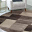 Tapis intérieur beige en polypropylène à blocs de couleur Benne avec envers en jute-93570400