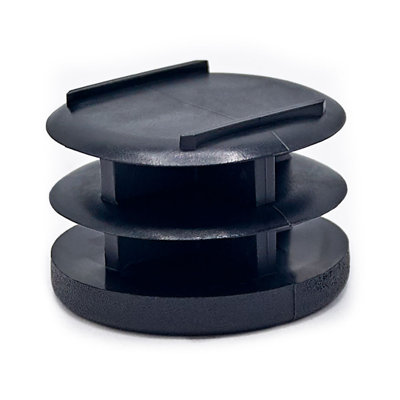 Outwater Plastic Round End Cap For Tubing (8 Pcs.) | 1-1/4" Dia. Tube Plug/Chair Glide/Floor Protector/Tube Closure/Tube Hole Plug/Pipe Plug | Fits Multi Gauge Tubing | Textured Black | Heavy Duty