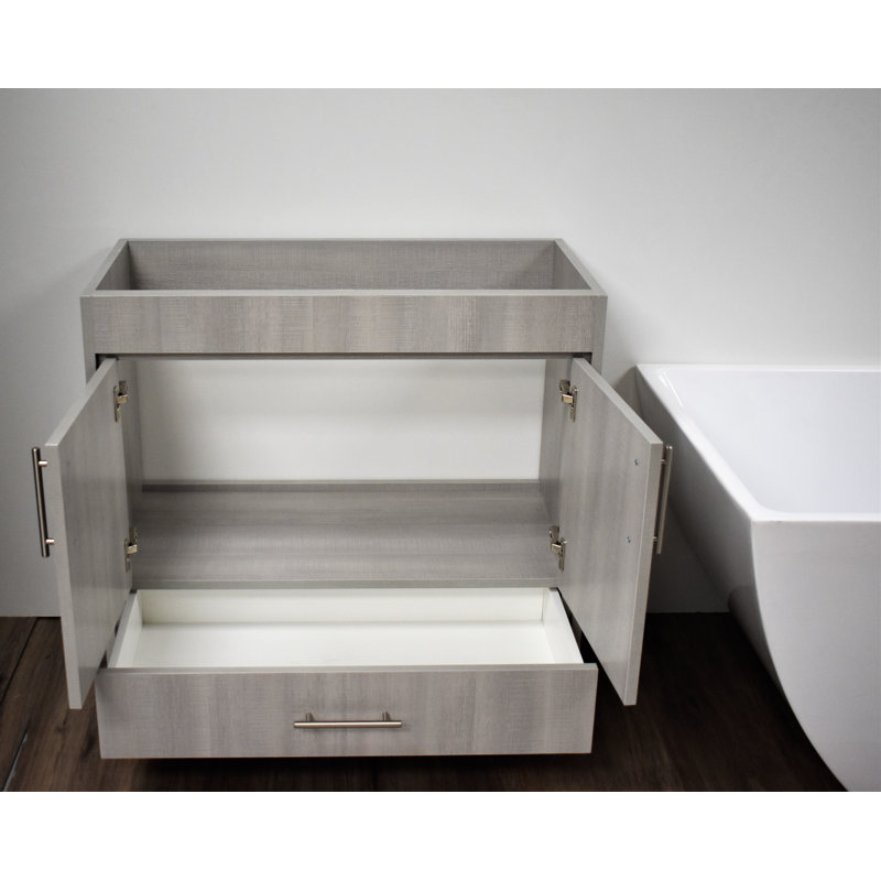 Base de meuble-lavabo simple 35,25 po Volpa, Gris patiné