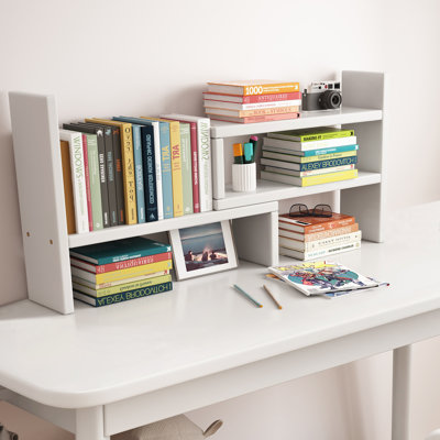 Planada Desktop Organizer Bookshelf Solid Wood Stackable Desk Organizer 