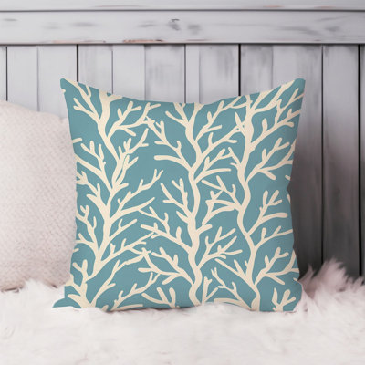 Beach and Coastal Coastal Coral Pattern II Marine Life Corals Pillow Cover