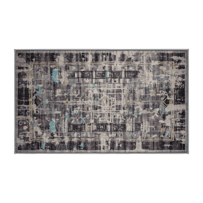 Tapis gris lavable à la machine