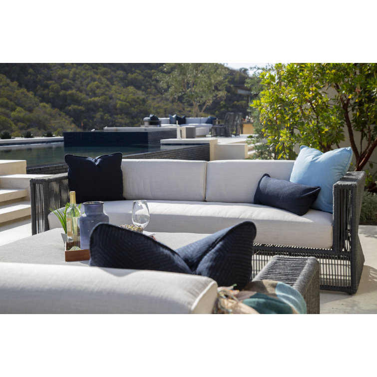Zelie 91'' Wicker Outdoor Sofa with Sunbrella Cushions