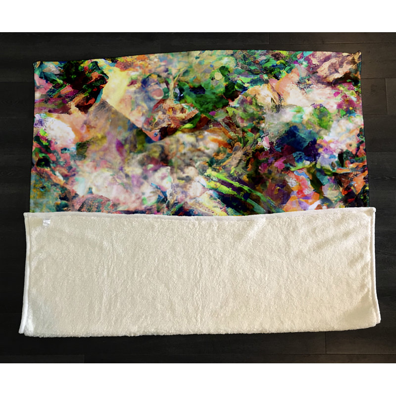 Throw Blanket, 51" W x 60" L, Marble/Abstract, Pink/Green/Blue