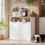 Meuble-poubelle coulissant pour poubelle de 49 litres avec rangement, blanc