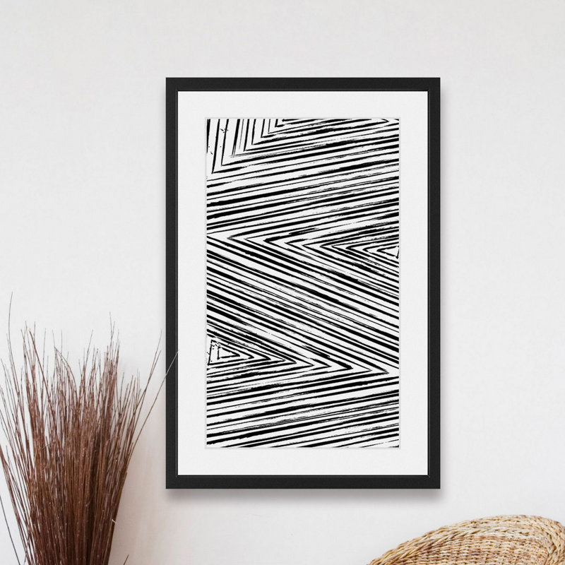 Linear Maelstrom - Reproduction d'art graphique sur papier encadré, H 24 po x l 16 po x P 1,5 po