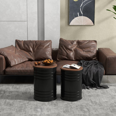 2 Nesting Storage Ottomans With Lids - Functional Decor. Extra Removable Tops. Strong Metal Frame, 264 Lbs Weight Capacity. 14.5" X 19" H & 12.5" 17.75" H. No Assembly Lids. Inspired Adornment.