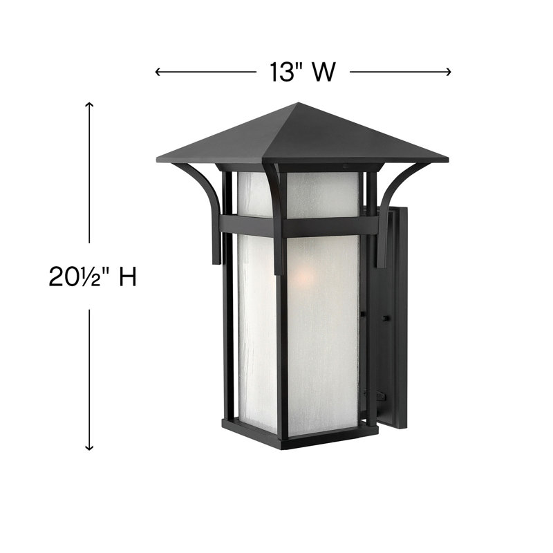 Harbor Outdoor Wall Lantern, MED, Satin Black