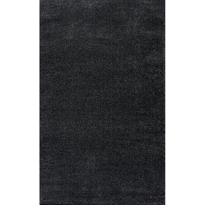 Tapis noir uni en polypropylène tressé à la machine 9 pi x 12 pi, Rectangle 9 pi x 12 pi