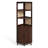 69.7’’H X 17.7’’ W Rattan And Wood Fan-Shaped Storage Bookcase With Doors, 3-Tier Corner Shelf With Cabinet-2024714960