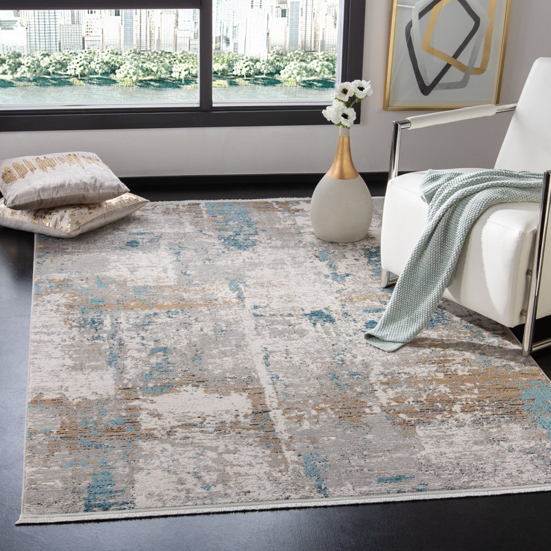 Brookneal Performance Abstract Rug, Rectangle 5'3" x 7'6"