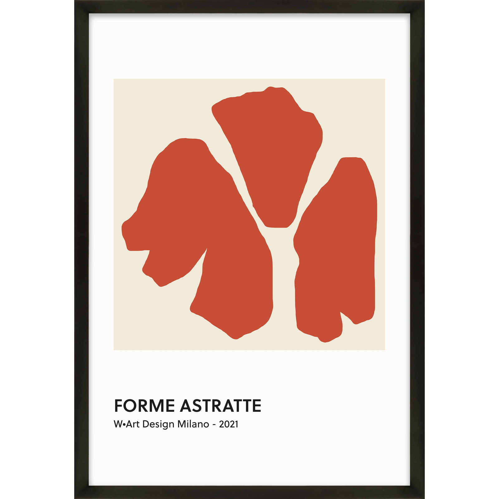 Forme Astratte Red by Romina Gadler, Black Framed Paper, 30" H x 21" W x 1.25" D
