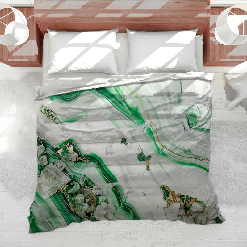 Housse de couette en cristal Emerald Bedding, Housse de couette pour très grand lit