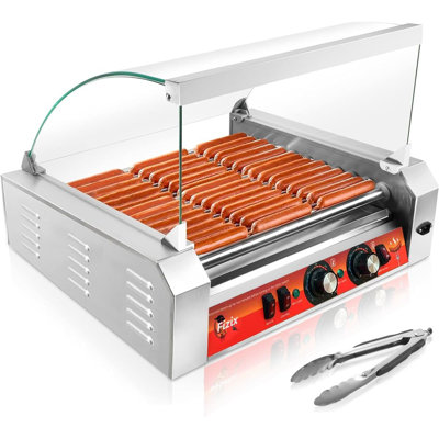 Machine à hot-dogs en acier inoxydable avec couvercle anti-poussière 1670W