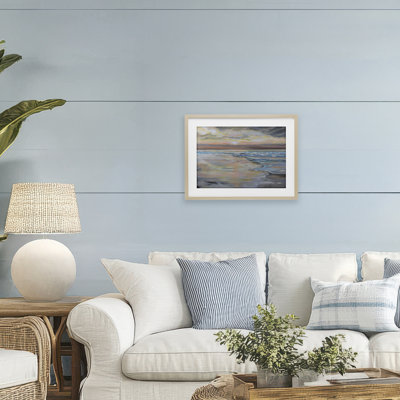 «Morning Run Beach View», reproduction encadrée sous verre, conception de Jeanette Vertentes