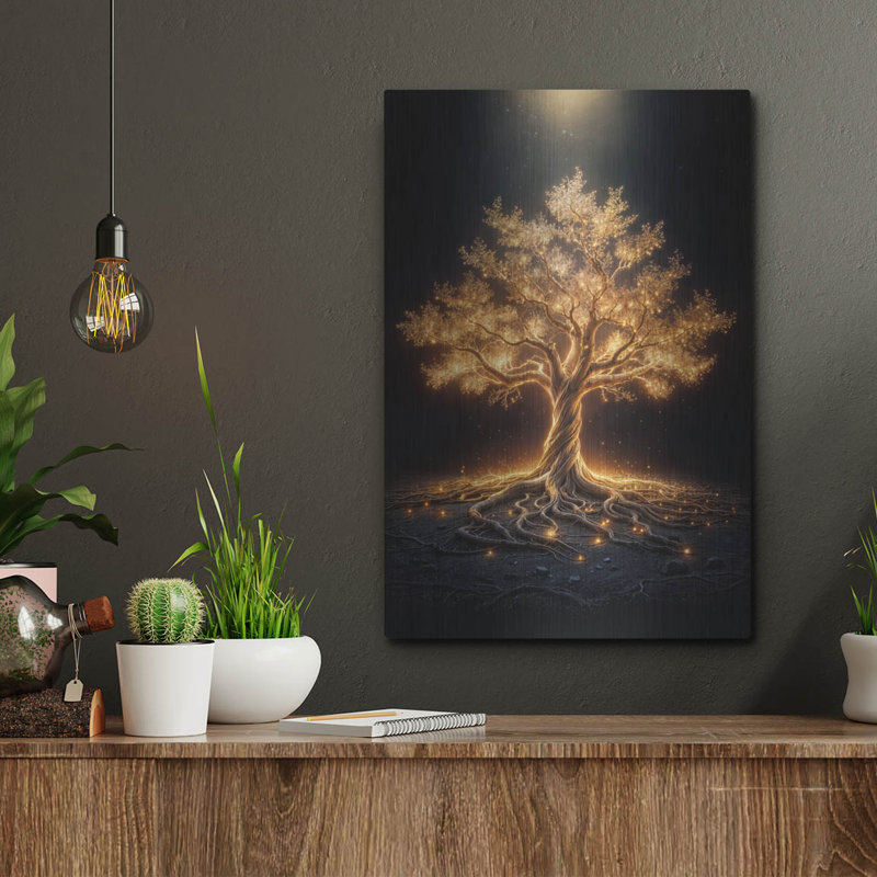  «Tree Glow 3» par Rey Klimt, art mural en métal, 12 po x 16 po, H 16 po x l 12 po