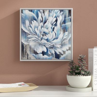 « indigo fleur iii », peinture sur toile