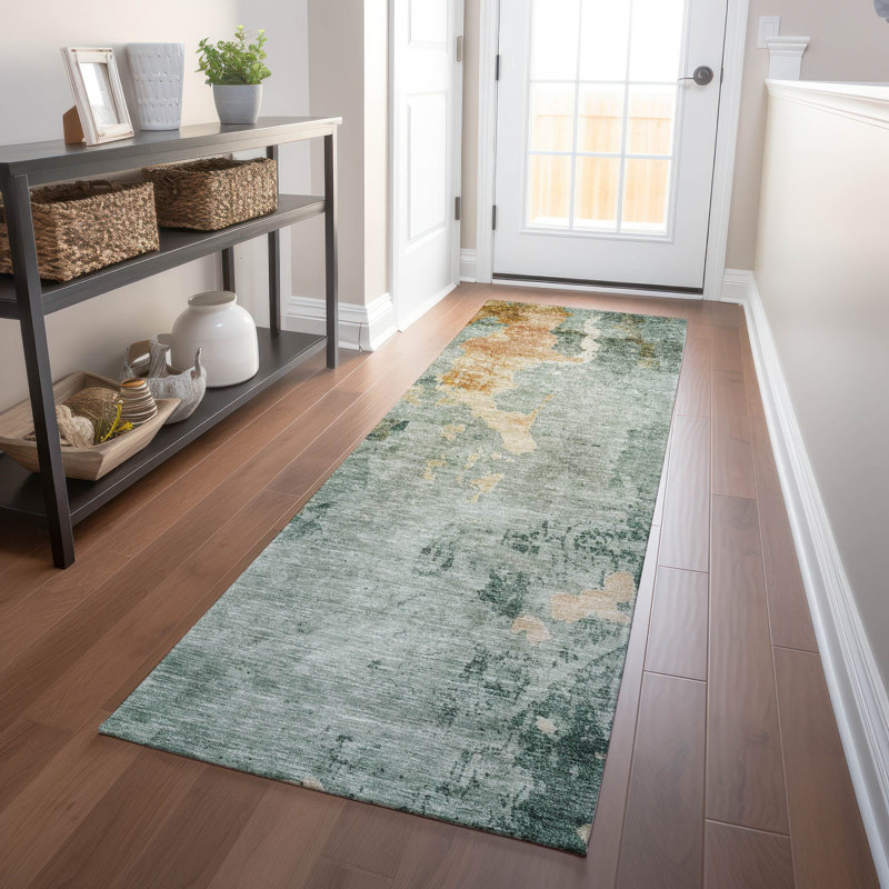 Tapis intérieur / extérieur lavable à la machine Cicel ACN1157 Seafoam, Tapis de couloir 2 pi 3 po x 7 pi 6 po
