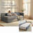 Space Saving Full Upholstered Daybed with Twin Trundle - No Box Spring Needed, Sturdy Wood Frame & Linen Fabric-645823860