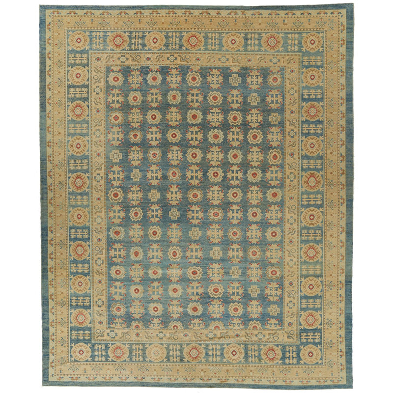 Tapis turc Oushak bleu 12 x 15