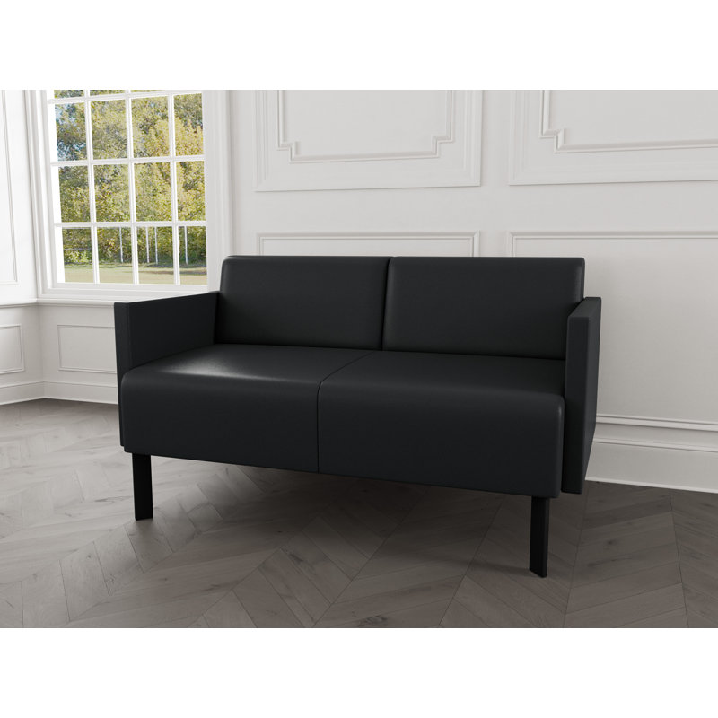 Causeuse de réception Luxe Lounge, Modena graphite, Acier noir