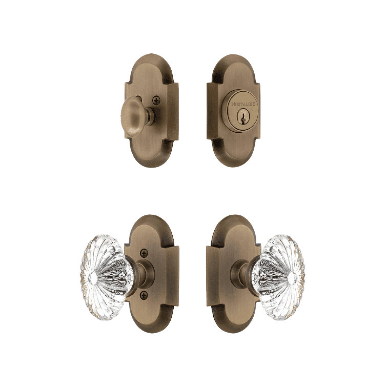Nostalgic Warehouse Cottage Entry Set with Oval Fluted Crystal