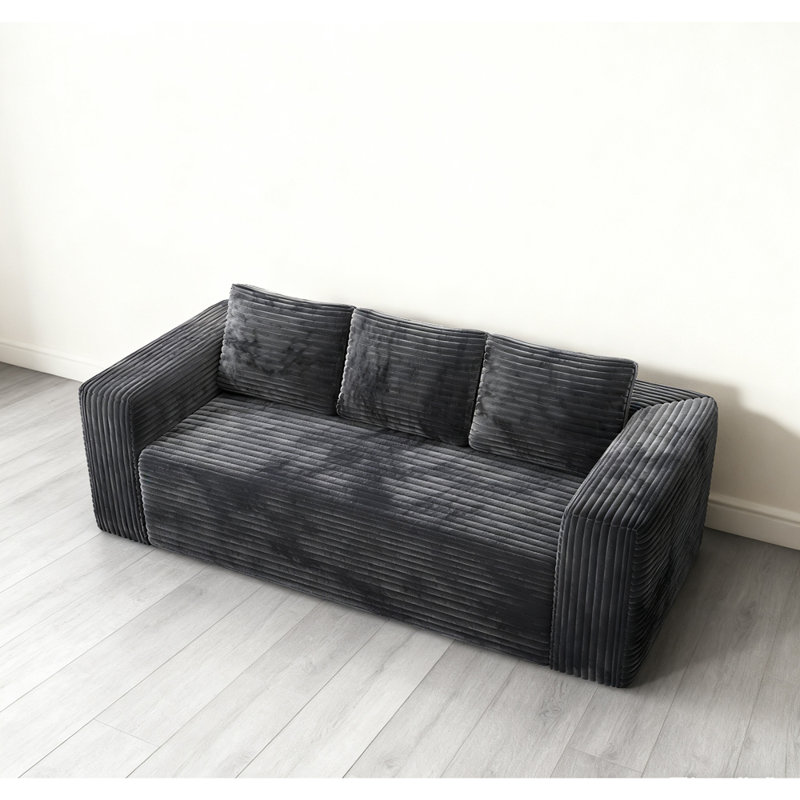Canapé-lit Cloud dans une boîte, canapé 3 places sans os, canapé en velours côtelé à assise profonde confortable, comprimé, sans assemblage, mousse à mémoire de forme, petits lits modernes pour petits espaces, appartement