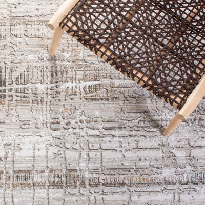 Abstract Ivory/Grey Area Rug