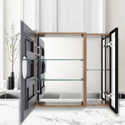 Armoires à pharmacie peu encombrantes avec rangement de salle de bain moderne en bois 29,63 po